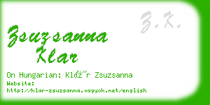 zsuzsanna klar business card